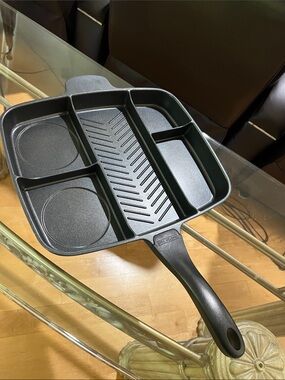 Multi-Section Nonstick Breakfast Pan - Black